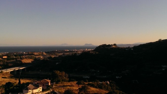 view of Gibraltar and Morocco from our balcony