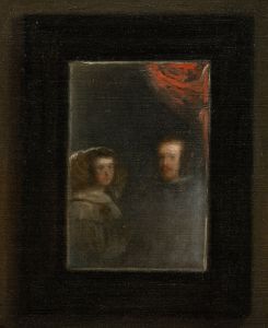 Las Meninas - Mirror detail of King Philip IV of Spain and Queen Mariana 