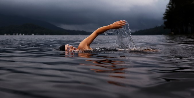 woman swimming