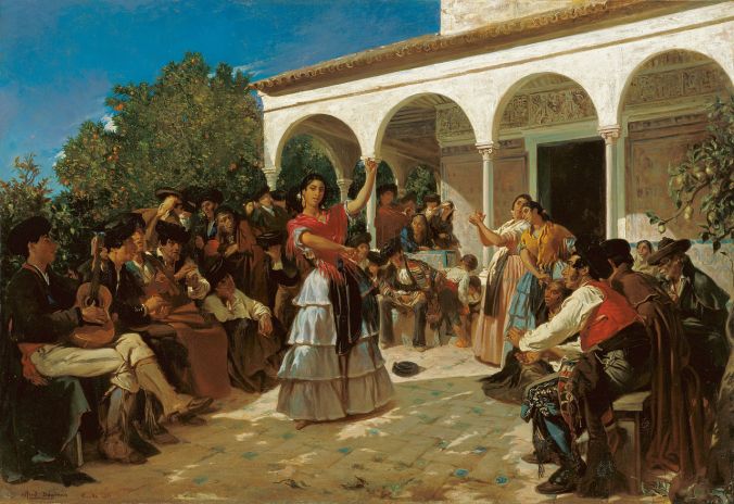 A Gypsy Dance in the Gardens of the Alcázar by Alfred Dehodencq