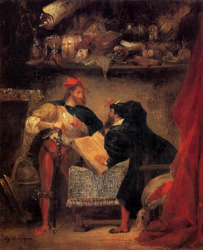 Mephisto before Faust by Eugene Delacroix