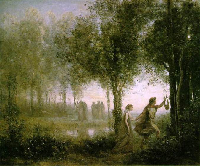 Orpheus leading Eurydice from the underworld by Jean-Baptsite Camille Corot