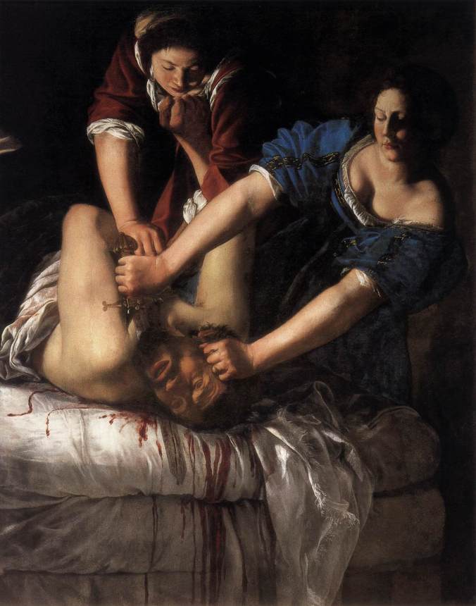 Judith Slaying Holofernes by Artemisia Gentileschi c. 1611-12. Commissioned by the King of Naples now haning in the Capodimonte Museum, Naples.