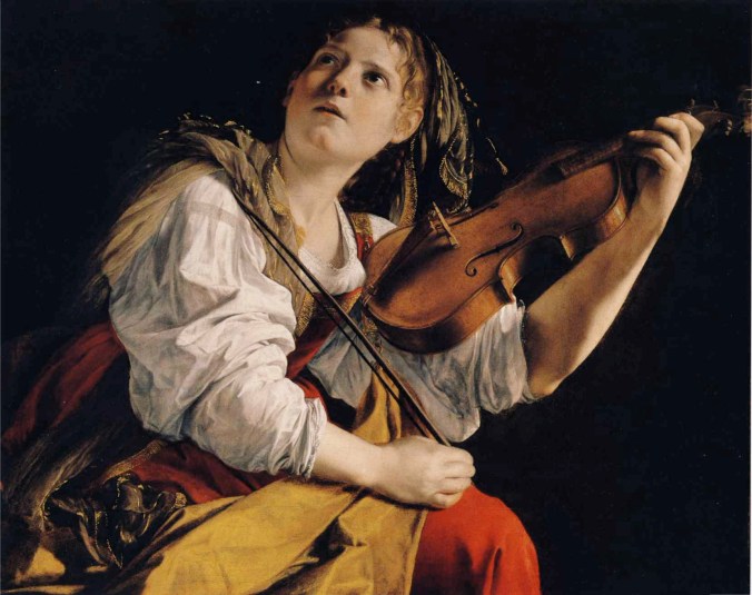 Young woman playing a violin by Orazio Gentileschi - obviously a very good likeness of his beloved daughter - Artemisia Gentileschi!
