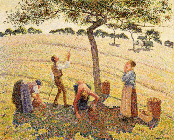 Apple Picking at Eragny sur Epte c. 1888 by Camille Pissarro
