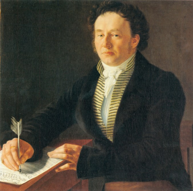 Portrait of Louis Spohr composing in Kassel c. 1824 